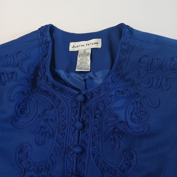 JUSTIN TAYLOR Blazer Tunic EMBROIDERD  Woman  Size 12 - Picture 6 of 14